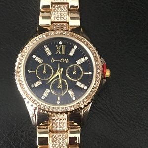 Jessica Carlyle Gold & Crystal Watch Stunning